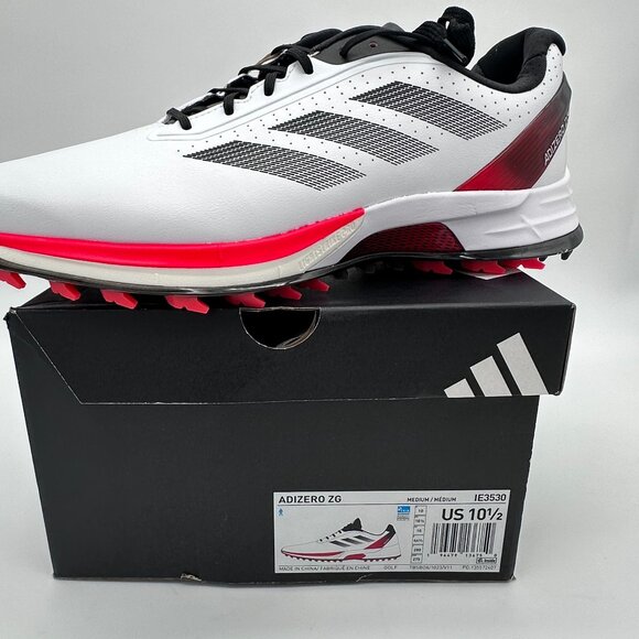 adidas Men\'s AdiZero ZG Spikeless Golf Shoes, Size‎ 10.5, White/Black/Red main image 8